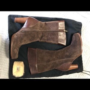 Ugg suede high heel boots